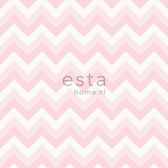 Everybody Bonjour behang 138709 - Wit - Roze Behang