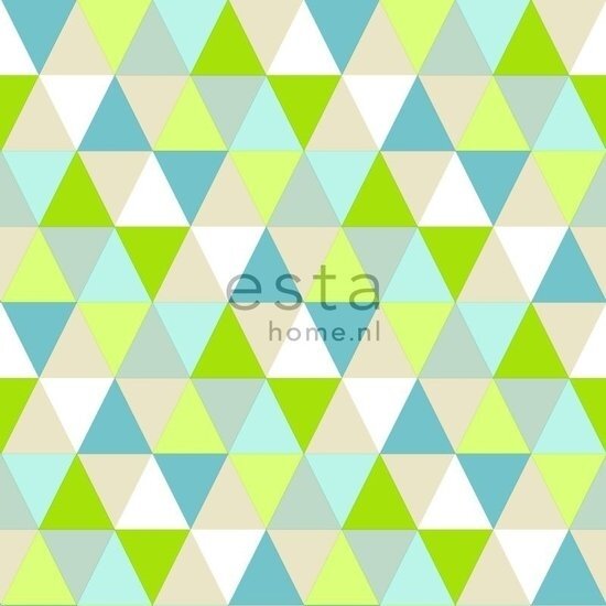 Everybody Bonjour behang 138713 - Turquoise - Groen Behang