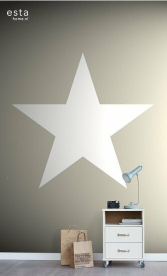 Everybody Bonjour PhotowallXL Ster 158706 - Grijs Behang