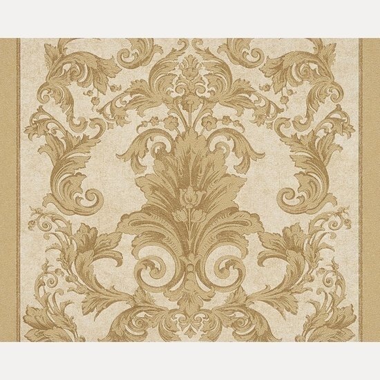 Non woven behang Versace 2 AS Creation Nr. 962165 LAATSTE ROL / Goud / Bruin Behang