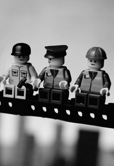 Fotobehang Lego New York 30559 - Zwart - Wit Behang