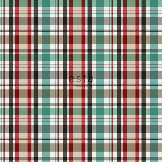 Esta Home College 138817 - Rood - Groen - Bruin Behang