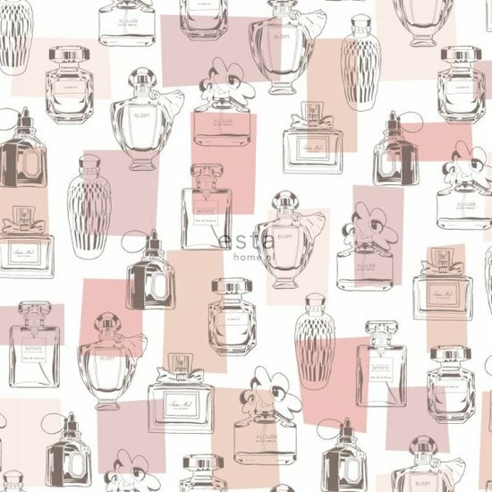 Esta #FAB HD 138854 - Wit - Roze Behang