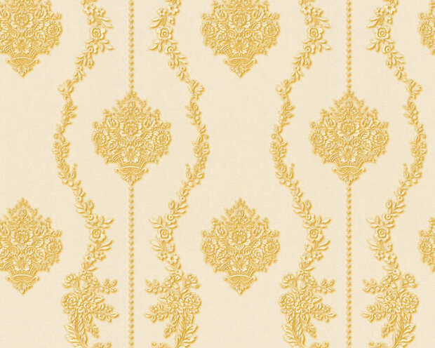 AS Creation Chateau 5 34493-4 - Geel / Creme Behang