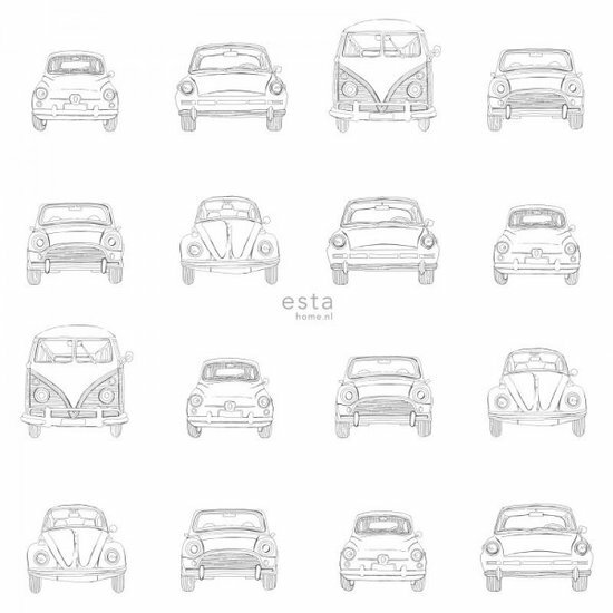 Esta Little Bandits 138941 - Zwart Wit Behang