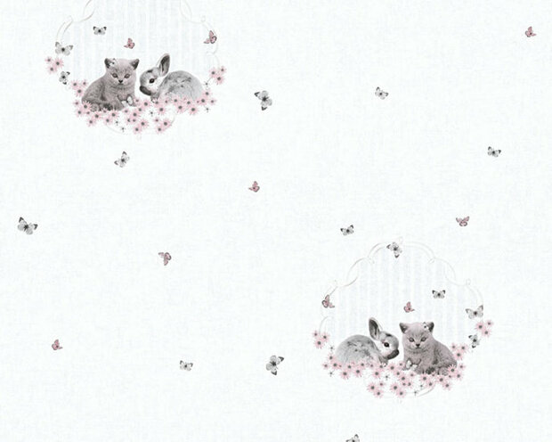 AS Creation Little Stars 35564-2 - Grijs / Bont Behang