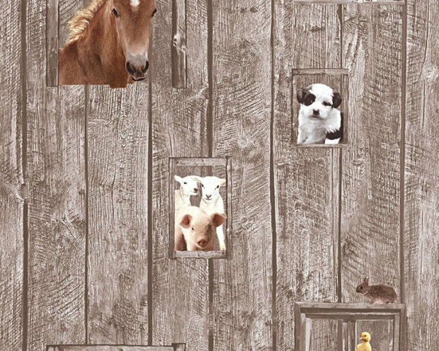 AS Creation Little Stars 35842-2 - Bruin / Wit Behang