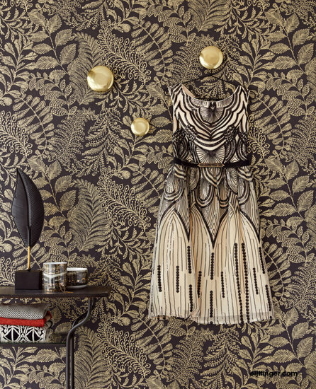 Eijffinger Geonature 366002 - Zwart/Goud Behang