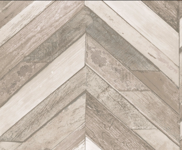 Dutch Wallcoverings Exposure EP3404 visgraat hout motief Behang