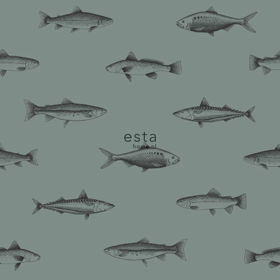 Esta Regatta Crew - Surf Edition 128874 - Zwart - Groen - Blauw Behang