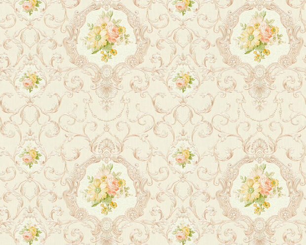 AS Creation Chateau 5 34391-4 - Roze / Geel Behang