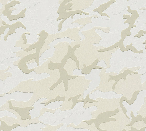 AS Creation Boys &amp; Girls 3694-13 Camouflage / Legerprint / Grijs / Creme Behang