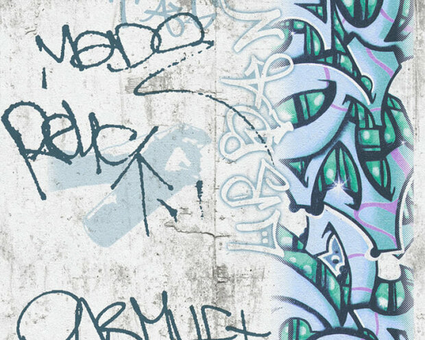 AS Creation Boys and Girls 6 36986-2 - Grijs / Groen Behang