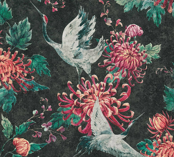 AS Creation Asian Fusion 37464-3 | 374643 - Zwart / Rood Behang