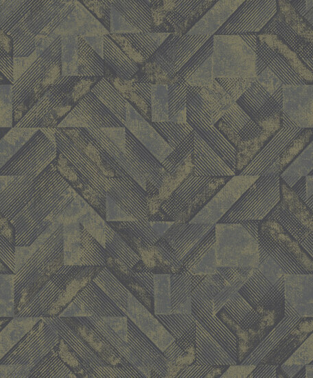 Dutch First Class Bakau Navy/gold 65691 Behang