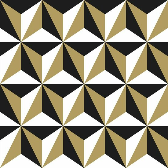 Esta Home Black &amp; White 139118 - Zwart - Goud Behang