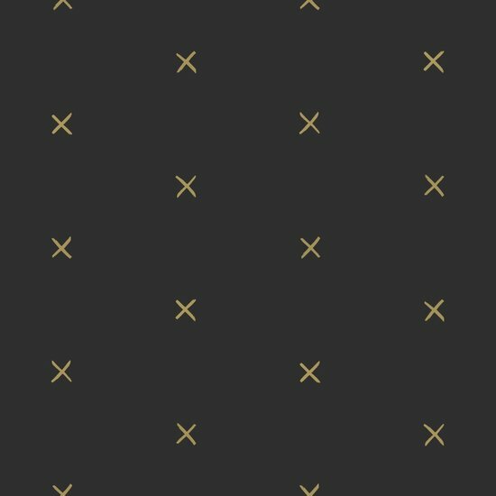 Esta Home Black &amp; White 139130 - Zwart - Goud Behang