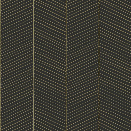 Esta Home Black &amp; White 139136 - Zwart - Goud Behang