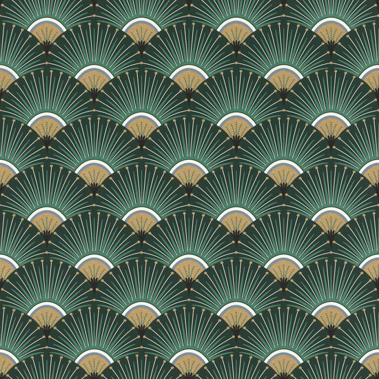 Rasch Selection Collectie 637618 Kimono Groen Behang