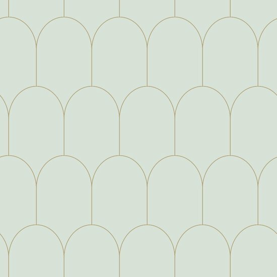 Esta Art Deco 139202 - Groen - Goud Behang