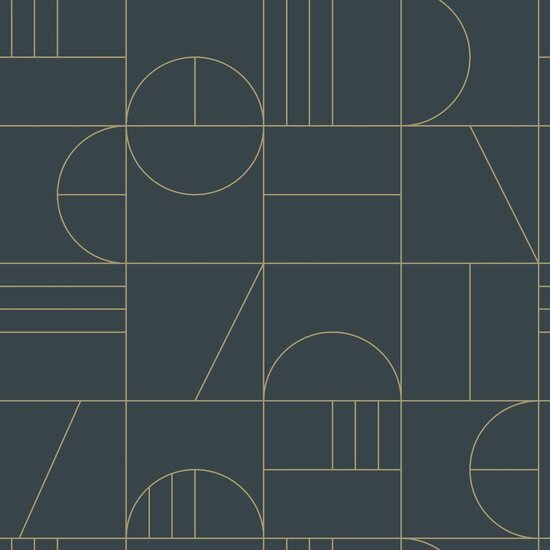 Esta Art Deco 139210 - Donkerblauw Behang