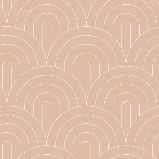 Esta Art Deco 139218 - Terracotta - Roze - Oranje Behang