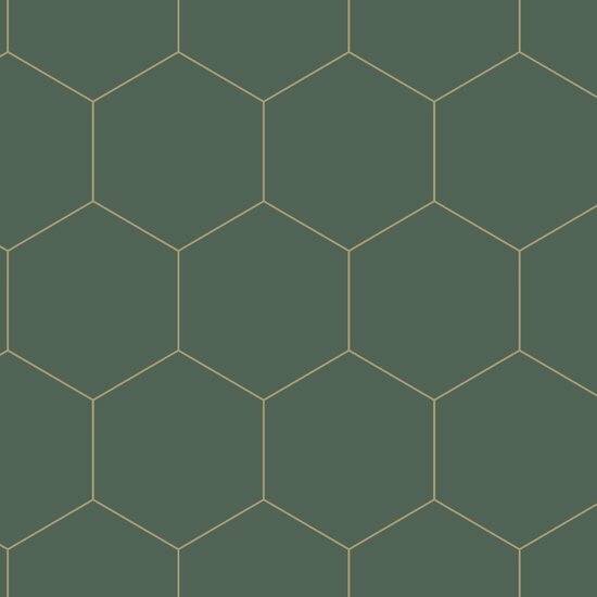 Esta Art Deco 139228 - Groen - Goud Behang