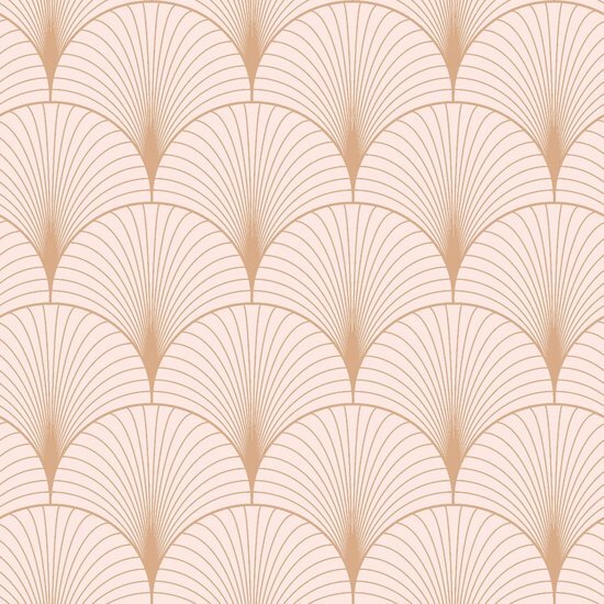 Esta Art Deco 139229 - Roze - Goud Behang