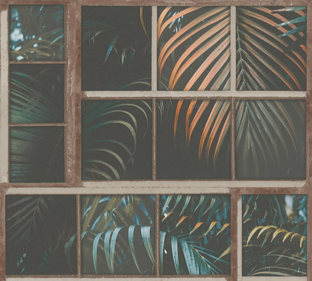 AS Creation Industrial 37740-1 - 377401 - Bruin / Turquoise Behang