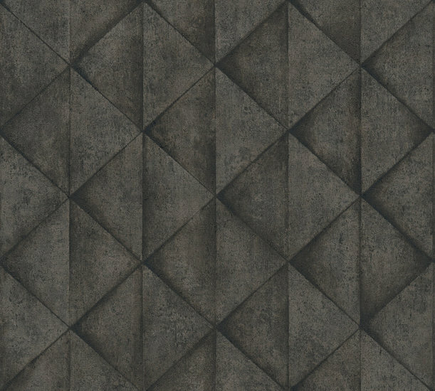 AS Creation Industrial 37742-5 - 377425 - Zwart / Grijs Behang
