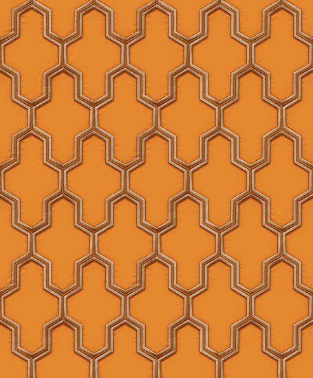 Dutch Wallcoverings Wall Fabric geometric orange WF121026 Behang