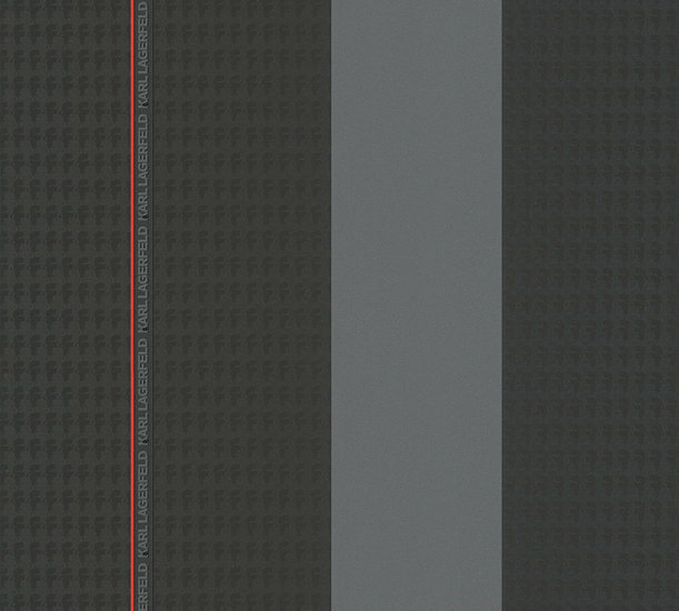 AS Creation Karl Lagerfeld Ribbon 37848-1 - 378481 - Zwart / Rood Behang