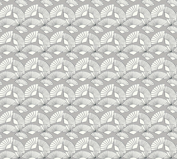 AS Creation Karl Lagerfeld Fan 37847-1 - 378471 - Grijs / Zilver Behang