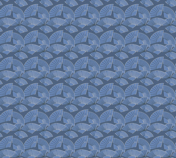 AS Creation Karl Lagerfeld Fan 37847-4 - 378474 - Blauw / Wit Behang