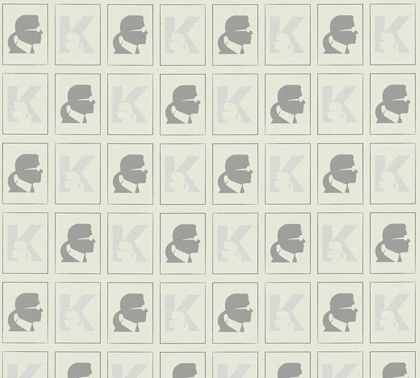 AS Creation Karl Lagerfeld Kameo 37842-2 - 378422 - Wit / Grijs Behang