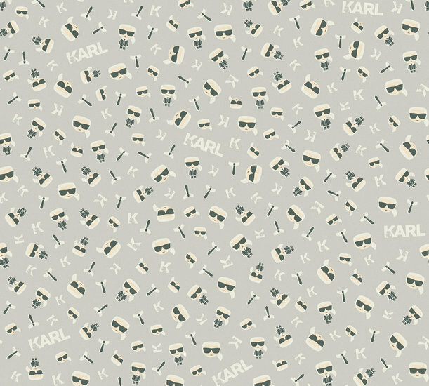 AS Creation Karl Lagerfeld Ikonik 37843-3 - 378433 - Grijs / Zwart Behang