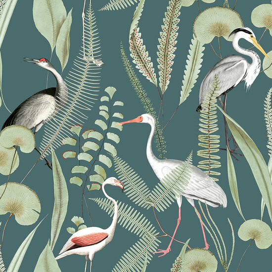 Dutch Wallcoverings Eden Flamingo / Reiger M374-14 Behang