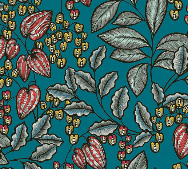 AS Creation AP Floral Impression 37754-2 - 377542 - Blauw / Groen / Geel Behang