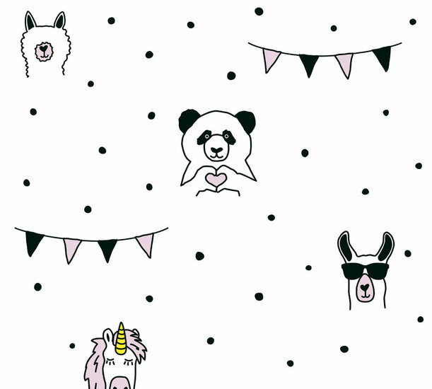 AS Creation Little Love 38138-1 - 381381 - Wit / Zwart Behang