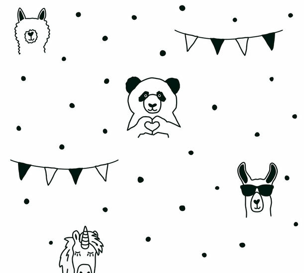 AS Creation Little Love 38138-2 - 381382 - Wit / Zwart Behang