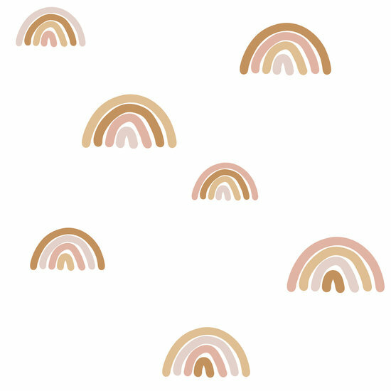 Esta Home Forest Friends Wit Roze Oranje 139253 - Wit - Terracotta - Roze - Oranje Behang