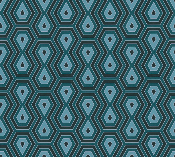 AS Creation AP Jungle Chic 37707-2 - 377072 Blauw / Zwart Behang