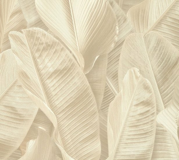 Montecolino Folium FO17801 Cr&egrave;me Leaves Behang
