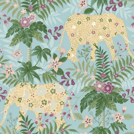 Noordwand Flora 18547 Blauw - Metallic - Groen Behang