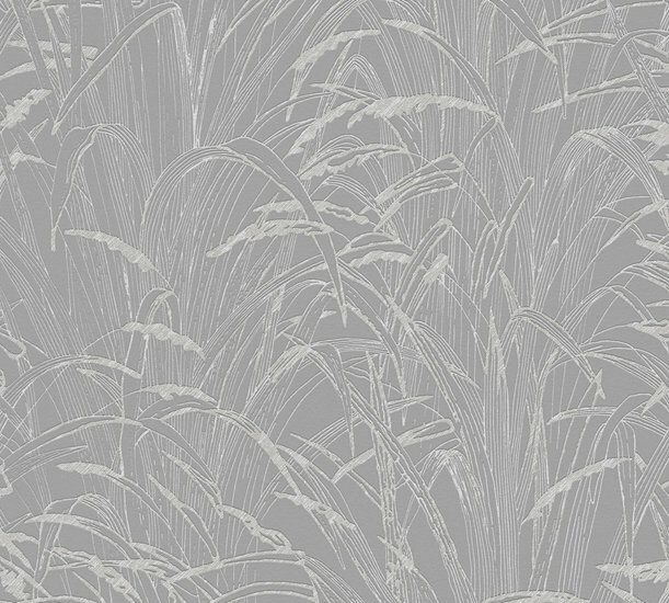 AS Creation #Hygge 38600-1 - 386001 Metallic Bloemrijk - Grijs / Zilver Behang