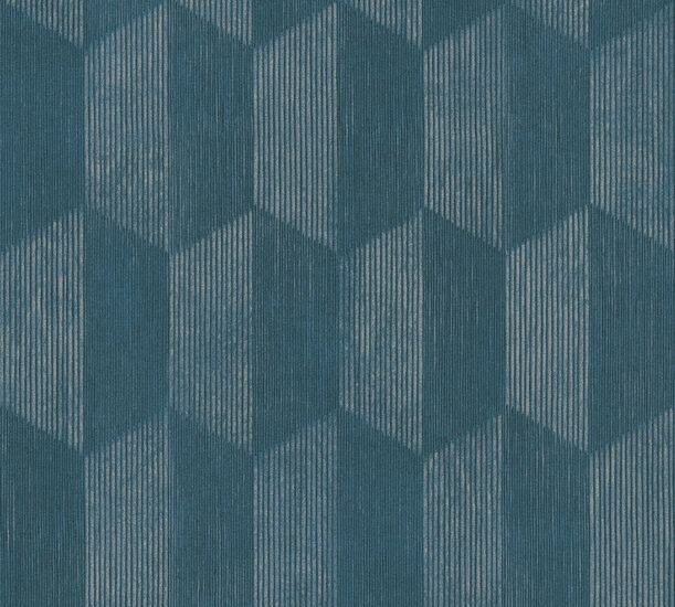 AS Creation Geo Effect 38592-1 - 385921 - Blauw / Brons Behang