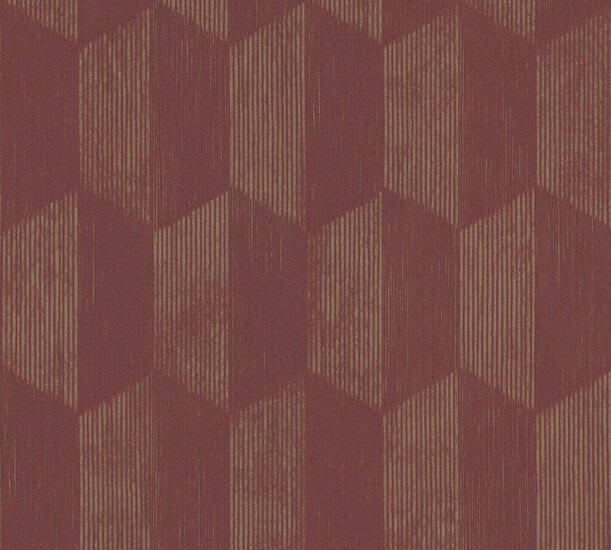 AS Creation Geo Effect 38592-5 - 385925 - Rood / Goud Behang