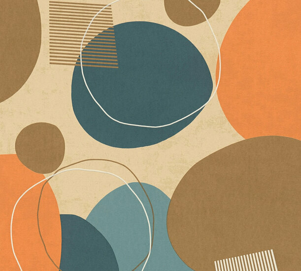 AS Creation Geo Effect 38595-1 - 385951 - Multicolour / Beige Behang