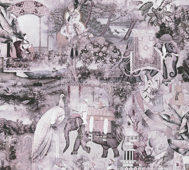 AS Creation Dream Flowery 38173-1 - 381731 - Multicolour / Roze Behang