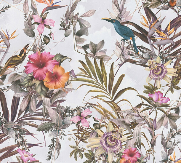 AS Creation Dream Flowery 38178-7 - 381787 - Multicolour / Wit Behang